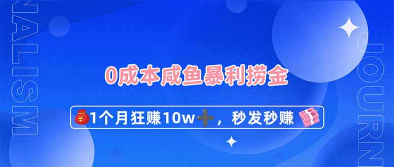 （14257期）0成本闲鱼暴利捞金，1个月狂赚10W+，秒发秒赚新玩法-小白项目网