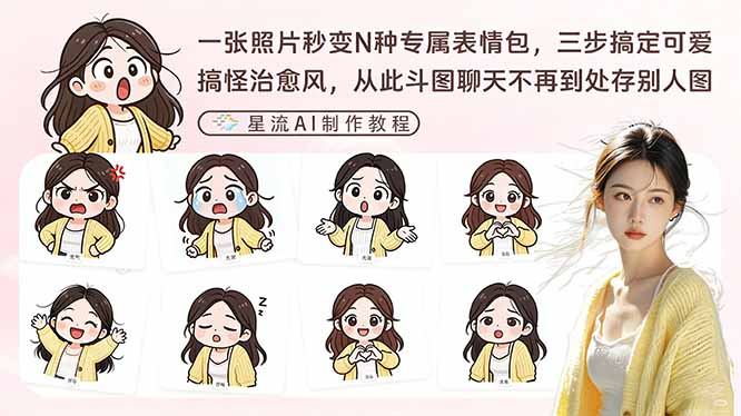 一张照片秒变N种专属表情包，三步搞定可爱搞怪治愈风，从此斗图聊天不再到处存别人图-小白项目网