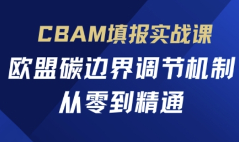 CBAM填报实战课，欧盟碳边界调节机制，从零到精通-小白项目网