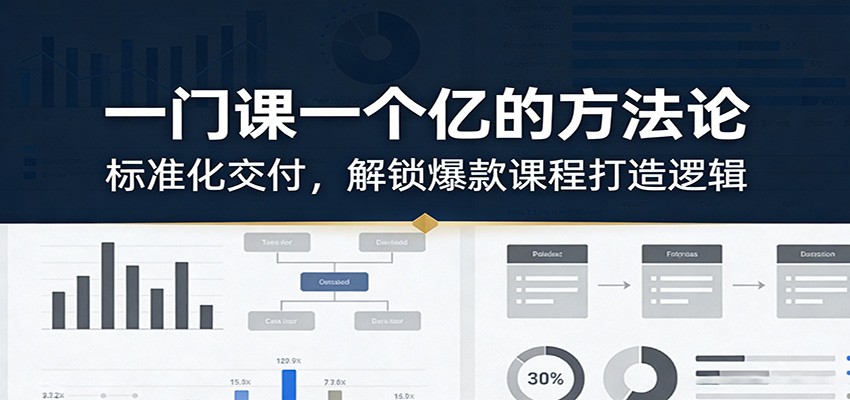 一门课一个亿的方法论：标准化交付，解锁爆款课程打造逻辑-小白项目网