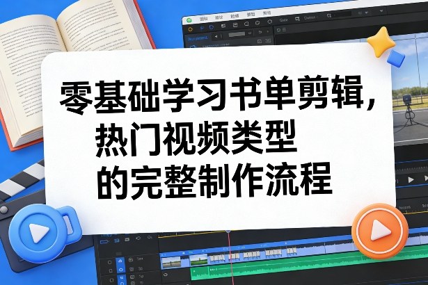 零基础学习书单剪辑，热门视频类型的完整制作流程(更新2026)-小白项目网