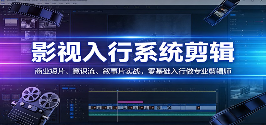 影视系统剪辑，商业短片、意识流、叙事片实战，零基础入行做专业剪辑师-小白项目网
