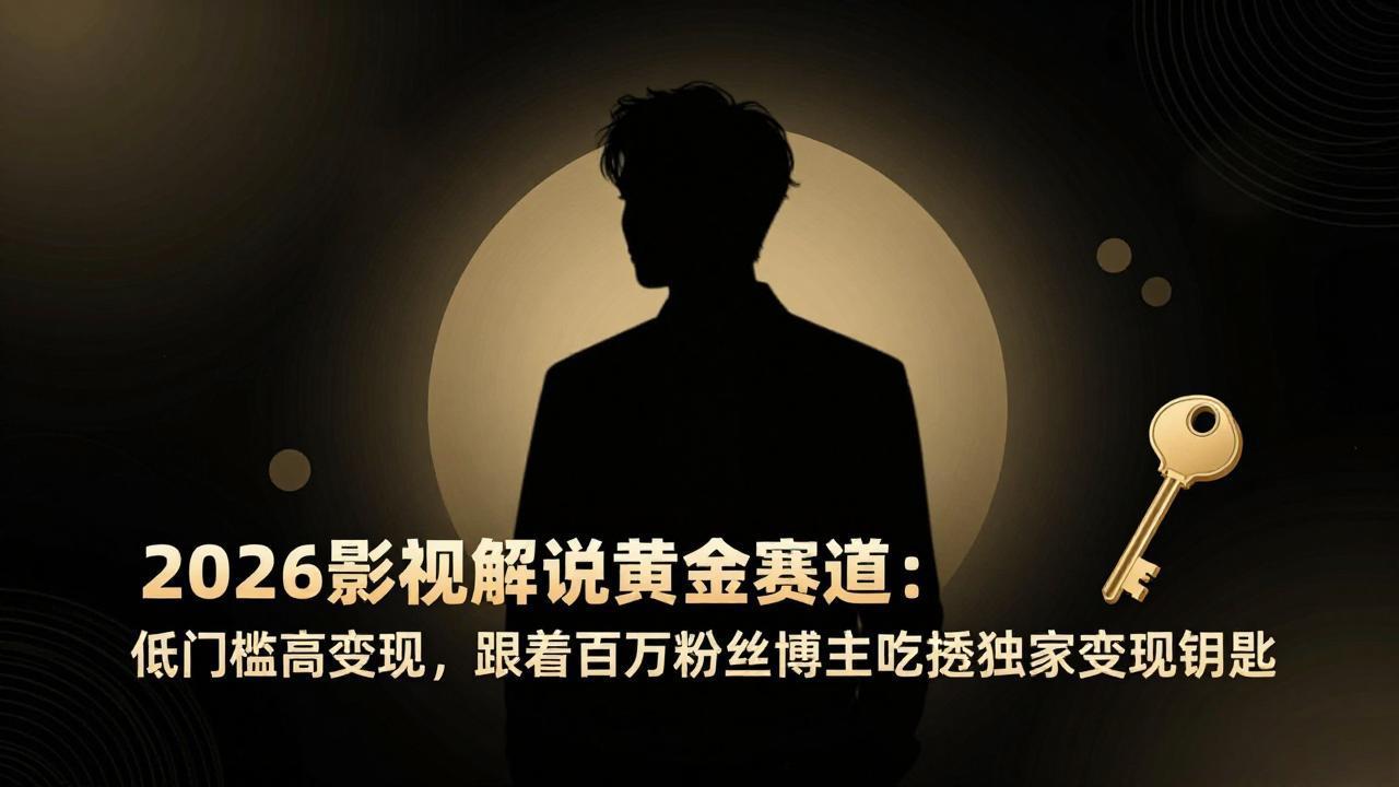 2026影视解说黄金赛道：低门槛高变现，跟着百万粉丝博主吃透独家变现钥匙-小白项目网