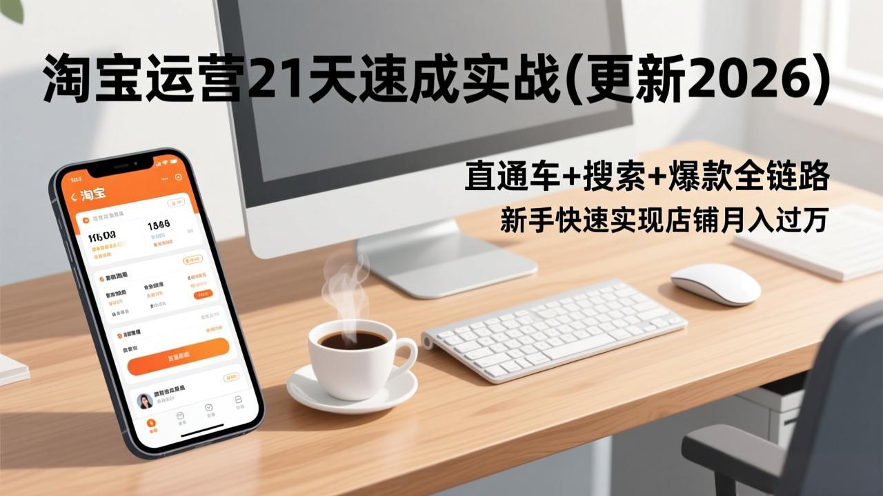 淘宝运营21天速成实战(更新3月-小白项目网