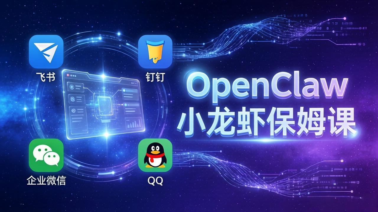 OpenClaw小龙虾保姆课： Windows/macOS/Linux/Docker全系统安装，飞书+钉钉+企业微信+QQ 全接入-小白项目网