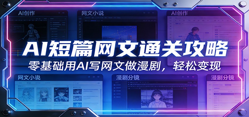 AI短篇网文通关攻略：零基础用AI写网文做漫剧，轻松变现-小白项目网