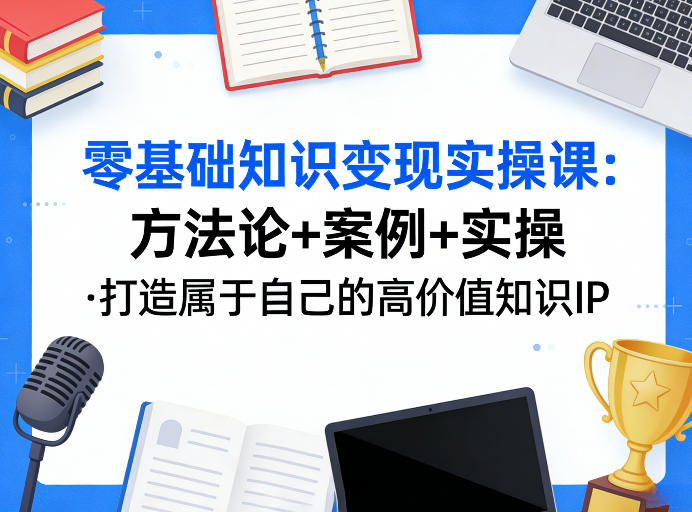 零基础知识变现实操课，方法论+案例+实操，打造属于自己的高价值知识IP-小白项目网