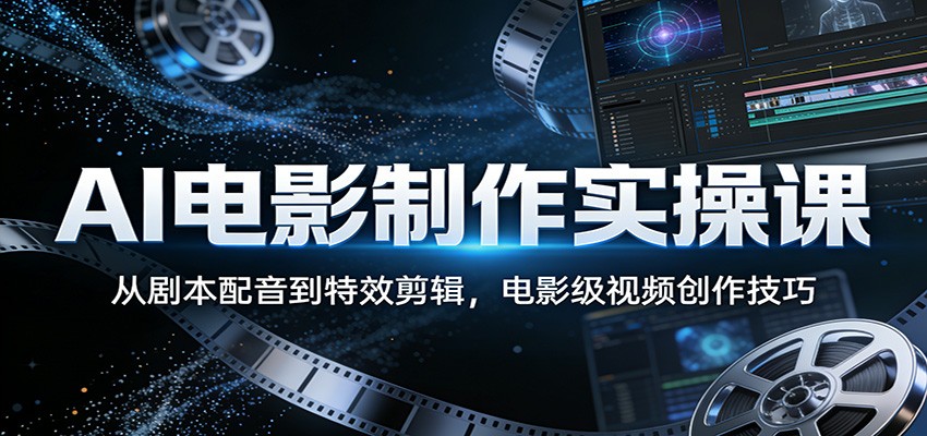 AI电影制作实操课：从剧本配音到特效剪辑，电影级视频创作技巧-小白项目网