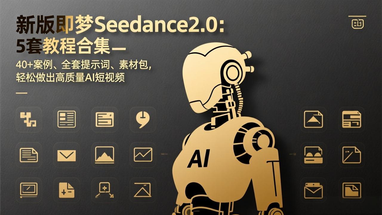 新版即梦Seedance2.0：5套教程合集，40+案例、全套提示词、素材包，轻松做出高质量AI短视频-小白项目网