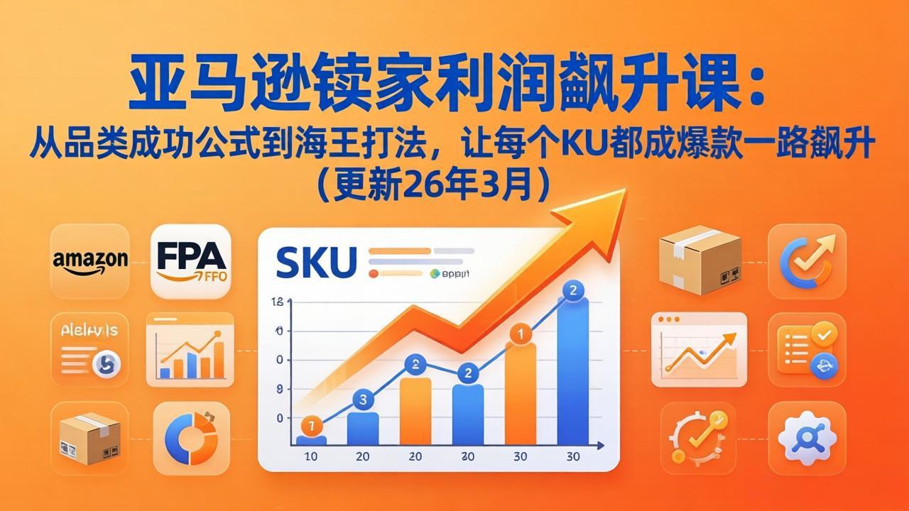 亚马逊卖家利润飙升课：从品类成功公式到海王打法，让每个SKU都成爆款一路飙升(更新26年3月-小白项目网