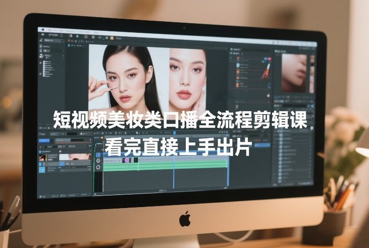 短视频美妆类口播全流程剪辑课，看完直接上手出片-小白项目网