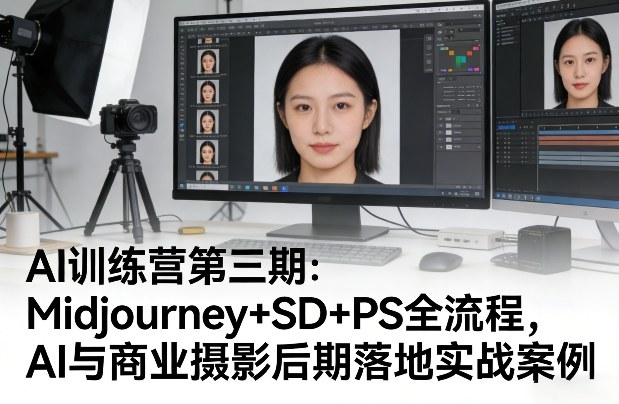 AI训练营第三期：Midjourney+SD+PS全流程，AI与商业摄影后期落地实战案例-小白项目网