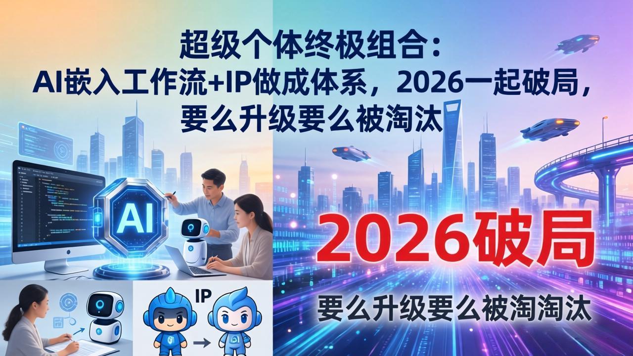 超级个体终极组合：AI嵌入工作流+IP做成体系，2026一起破局，要么升级要么被淘汰-小白项目网