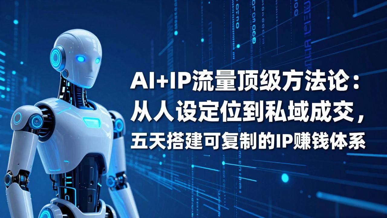 AI+IP顶级方法论：从人设定位到私域成交，五天搭建可复制的IP赚钱体系-小白项目网
