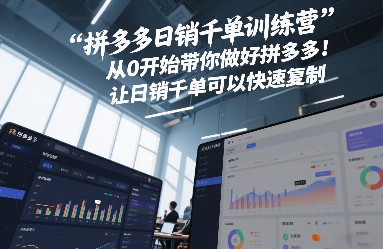 拼多多日销千单训练营，从0开始带你做好拼多多，让日销千单可以快速复制(更新26年3月)-小白项目网
