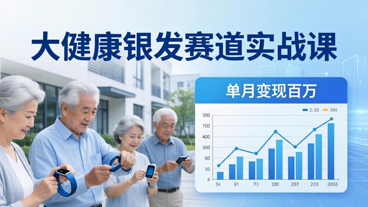 大健康银发赛道实战课：拆解视频号线索型 IP 单月变现百万逻辑，教你精准获客高效变现-小白项目网