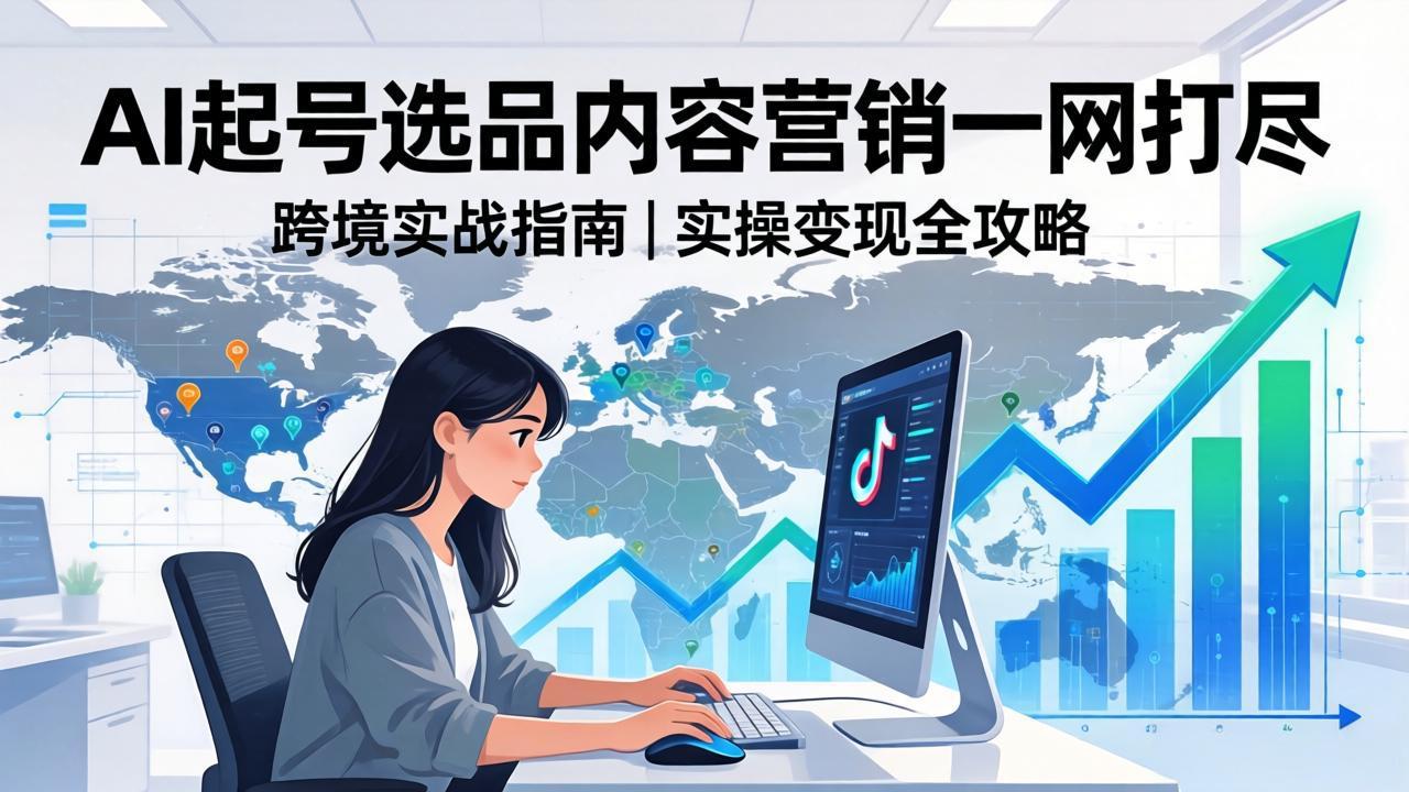 2026 TikTok 跨境AI实操：从零基础到变现全流程，AI起号选品内容营销一网打尽-小白项目网