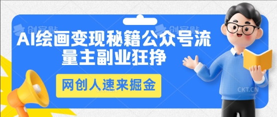 AI绘画变现秘籍：公众号流量主副业狂挣，网创人速来掘金-小白项目网
