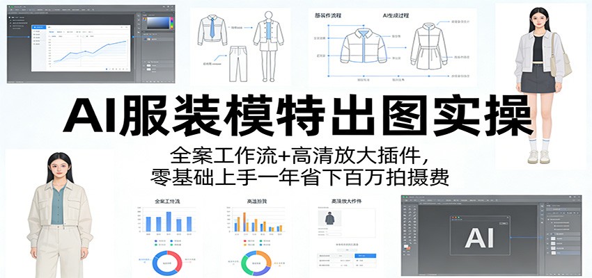 AI服装模特出图实操：全案工作流+ 高清放大插件，零基础上手一年省下百万拍摄费-小白项目网