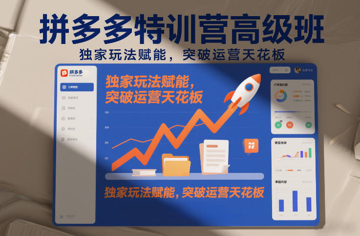 拼多多特训营高阶班，独家玩法赋能，突破运营天花板(更新26年2月)-小白项目网