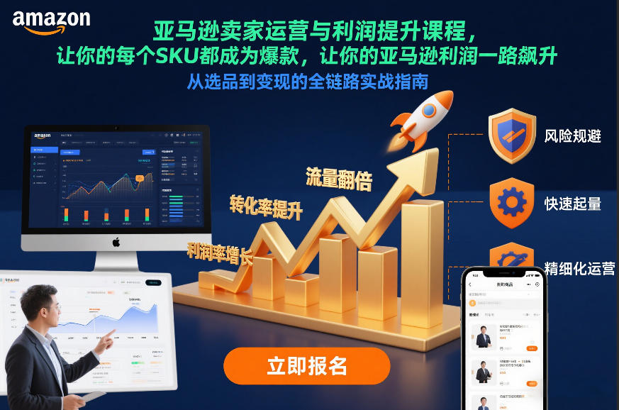 亚马逊卖家运营与利润提升课程，让你的每个SKU都成为爆款，让你的亚马逊利润一路飙升(更新26年3月)-小白项目网