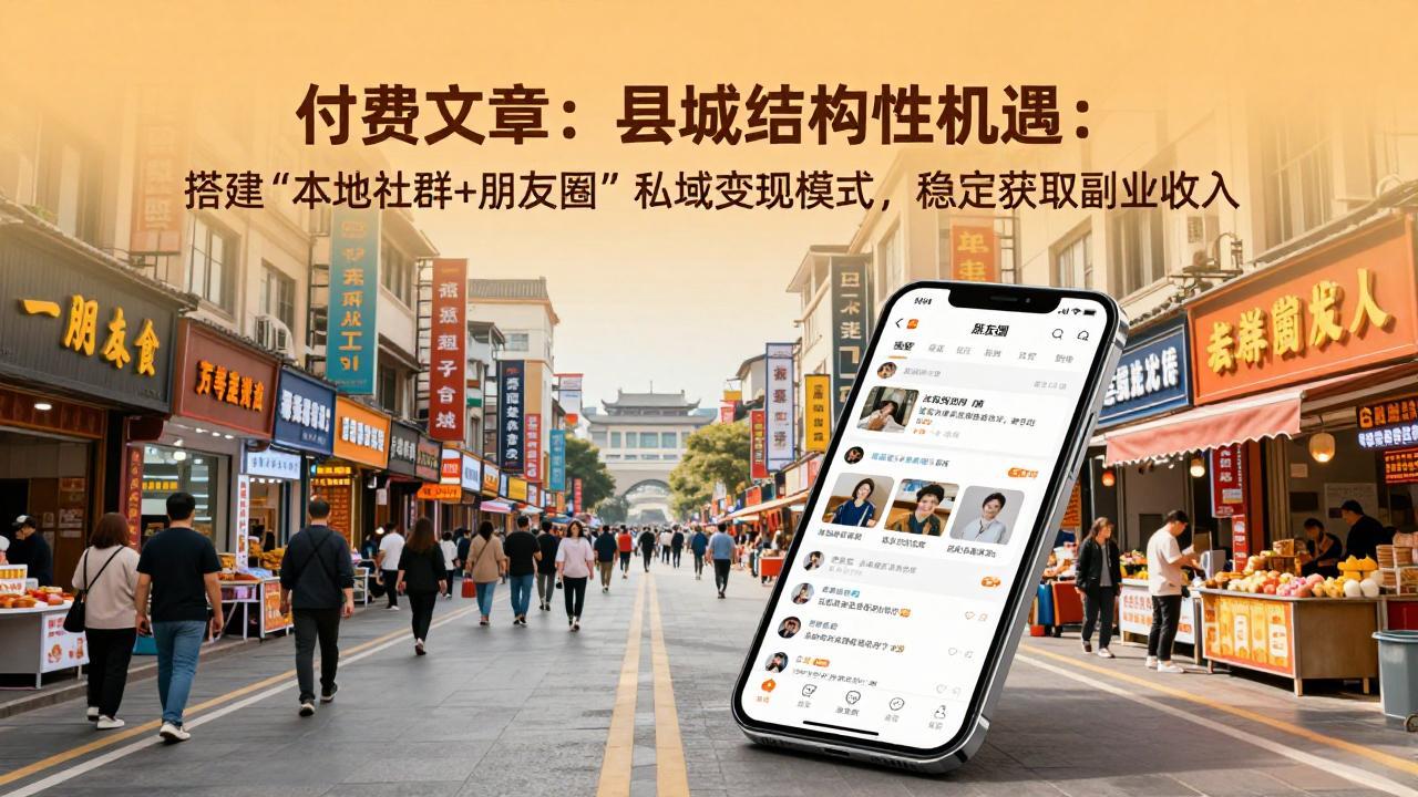 付费文章：县城结构性机遇：搭建“本地社群+朋友圈”私域变现模式，稳定获取副业收入-小白项目网
