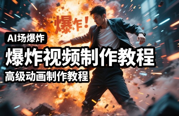 AI场景爆炸视频制作教程，利用人物实拍视频制作出高级的动画特效-小白项目网