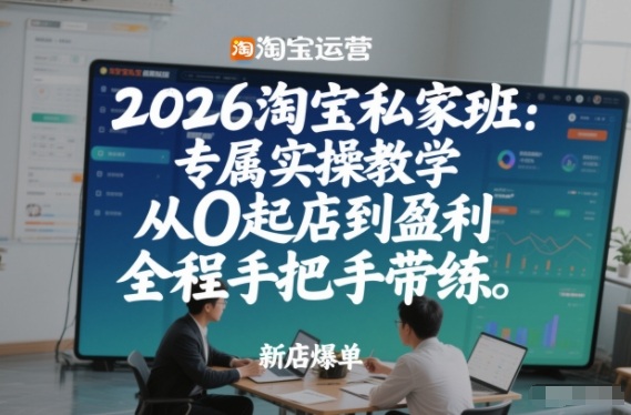 2026淘宝私家班：专属实操教学，从0起店到盈利，全程手把手带练(更新26年2月)-小白项目网
