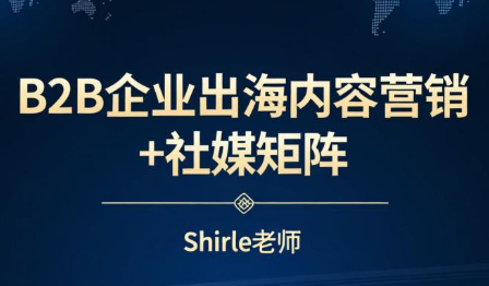 shirle老师·B2B企业出海内容营销+社媒矩阵-小白项目网