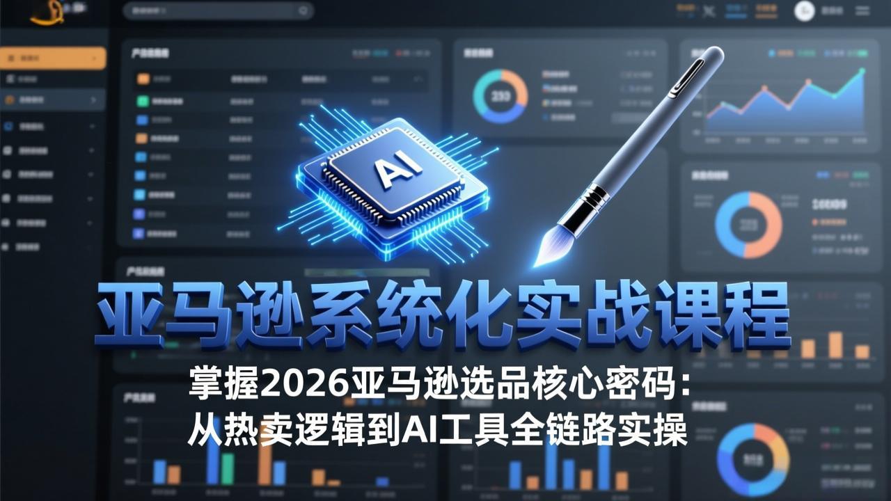 亚马逊系统化实战课-更新3月：2026最新选品方法论，从热卖原因分析到AI作图，提升选品成功率-小白项目网