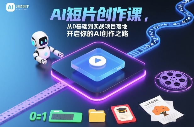AI短片创作课，从0基础到实战项目落地，开启你的AI创作之路(更新)-小白项目网