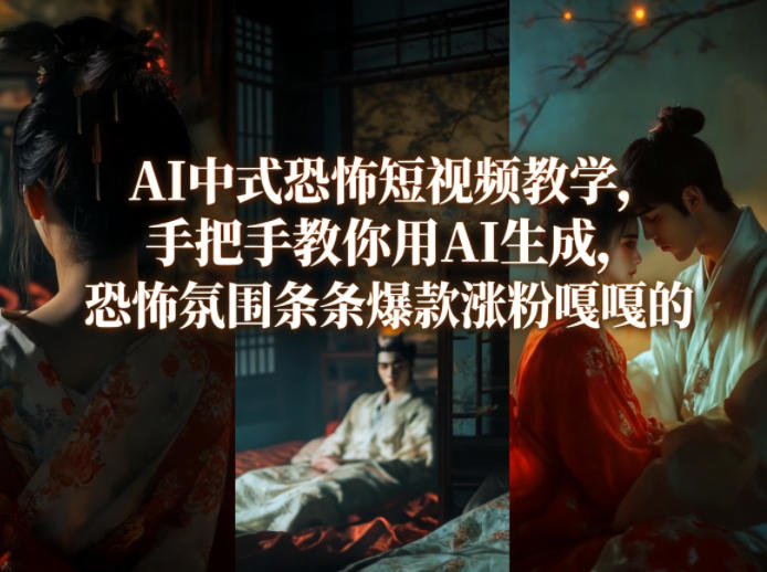 AI中式恐怖短视频教学，手把手教你用AI生成，恐怖氛围条条爆款涨粉嘎嘎的-小白项目网