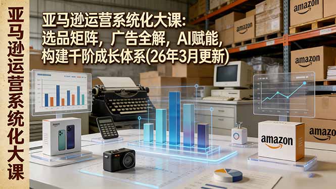 亚马逊运营系统化大课：选品矩阵，广告全解，AI赋能，构建千阶成长体系(26年3月更新-小白项目网