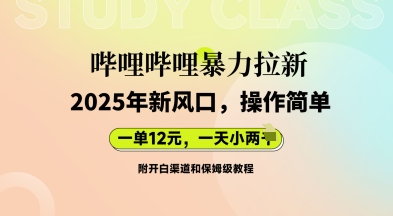 哔哩哔哩暴力拉新：2025年新风口，一单12元，一天数张(附开白渠道和保姆级教程)-小白项目网